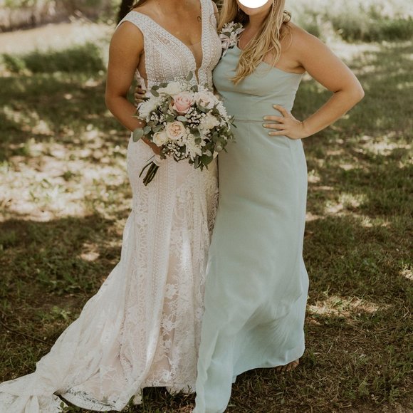 One-Shoulder Simple Chiffon Bridesmaid Dress - Picture 2 of 4